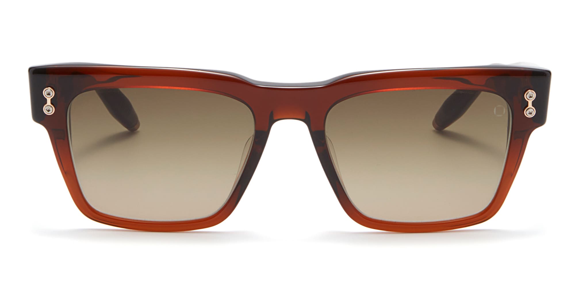 Ottica Mondello Roma - Akoni - AKS-113B-56 - COLUMBA - CRYSTAL DARK BROWN / WHITE GOLD - 56 - Acetate - shape Squared - brown - EYEWEAR - SUNGLASSES - Unisex,Uomo,Donna,Women,Men - lens Gradient brown - Made In Japan