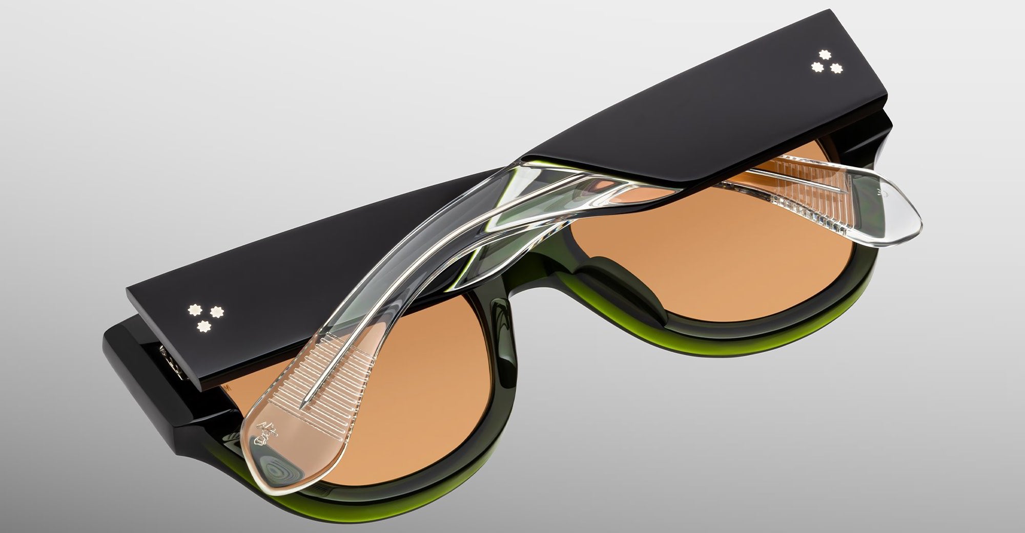 Ottica Mondello Roma - Jacques Marie Mage - JMMEH-18L - CHELSIE - BORNEO - Acetate - shape Round - green - EYEWEAR - SUNGLASSES - Unisex,Uomo,Donna,Women,Men - lens orange - Made In Japan