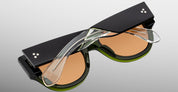 Ottica Mondello Roma - Jacques Marie Mage - JMMEH-18L - CHELSIE - BORNEO - Acetate - shape Round - green - EYEWEAR - SUNGLASSES - Unisex,Uomo,Donna,Women,Men - lens orange - Made In Japan