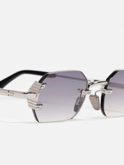 Ottica Mondello Roma - John Dalia - AMARU-C520 - AMARU - C520 RUTHENIUM PLATED - Metal - shape Rectangular - ruthenium silver - EYEWEAR - SUNGLASSES - Unisex,Uomo,Donna,Women,Men - lens Grey - Made In France