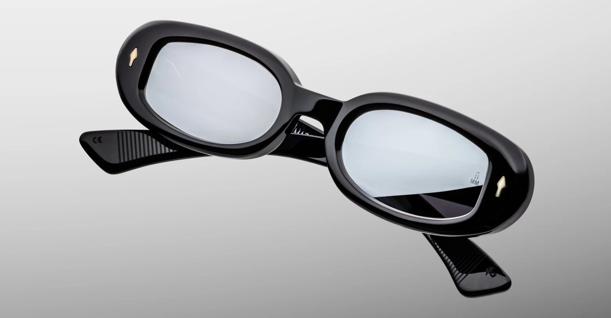 Ottica Mondello Roma - Jacques Marie Mage - JMMBES-K3 - BESSET - BLACK MIRROR - Acetate - shape Oval - Black - EYEWEAR - SUNGLASSES - Donna,Women - lens silver - Made In Japan