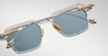 Ottica Mondello Roma - Jacques Marie Mage - JMMWB-16Y - LAST FRONTIER VI - WORLAND- GAIA - Titanium - shape Clubmaster - silver, gold - EYEWEAR - SUNGLASSES - Unisex,Uomo,Donna,Women,Men - lens Blue - Made In Japan