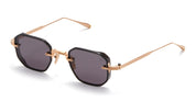 Ottica Mondello Roma - Akoni - AKS-307A-47 - JUNO-TWO - BRUSHED WHITE GOLD / BLACK CRYSTAL - Acetate, titanium - shape Octagonal - Gold - EYEWEAR - SUNGLASSES - Uomo,Men - lens Grey - Made In Japan