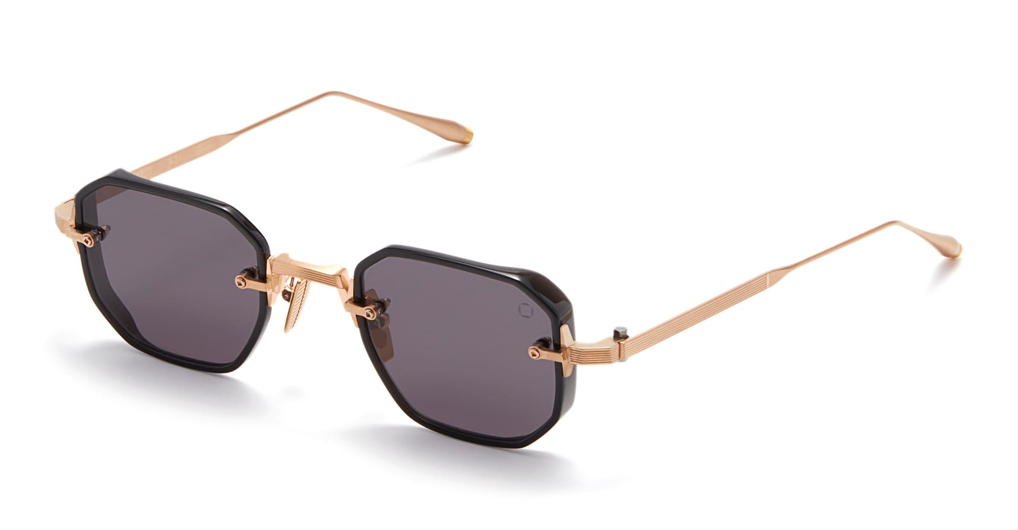  BLACK CRYSTAL - Acetate, titanium - shape Octagonal - Gold - EYEWEAR - SUNGLASSES - Uomo,Men - lens Grey - Made In Japan