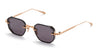 Ottica Mondello Roma - Akoni - AKS-307A-47 - JUNO-TWO - BRUSHED WHITE GOLD / BLACK CRYSTAL - Acetate, titanium - shape Octagonal - Gold - EYEWEAR - SUNGLASSES - Uomo,Men - lens Grey - Made In Japan