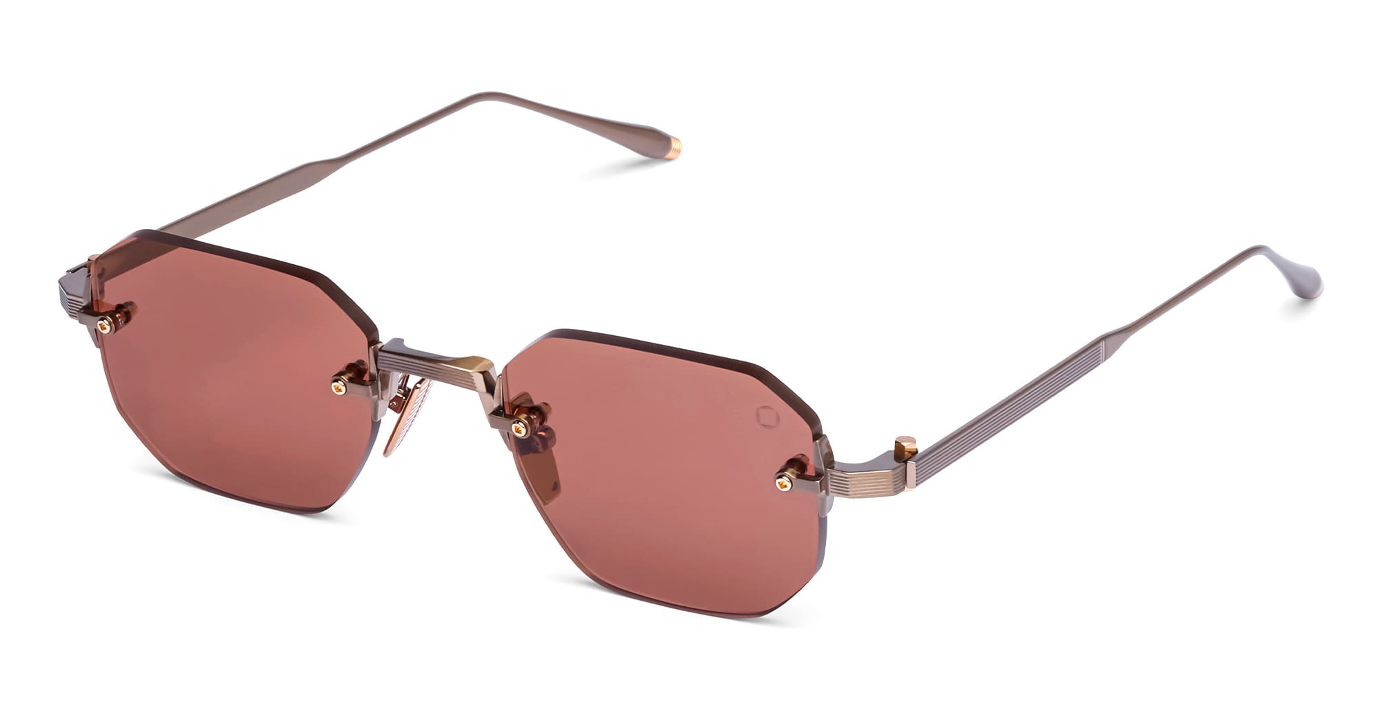 Ottica Mondello Roma - Akoni - AKS-308B-47 - JUNO-ONE - ANTIQUE 12K GOLD - Titanium - shape Octagonal - Gold - EYEWEAR - SUNGLASSES - Unisex,Uomo,Donna,Women,Men - lens bronze - Made In Japan