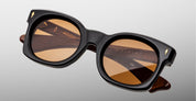 Ottica Mondello Roma - Jacques Marie Mage - JMMLG-10A - ELMYR - NOIR X - titanium, acetate - shape Panto - Black - EYEWEAR - SUNGLASSES - Unisex,Uomo,Donna,Women,Men - lens orange - Made In Japan