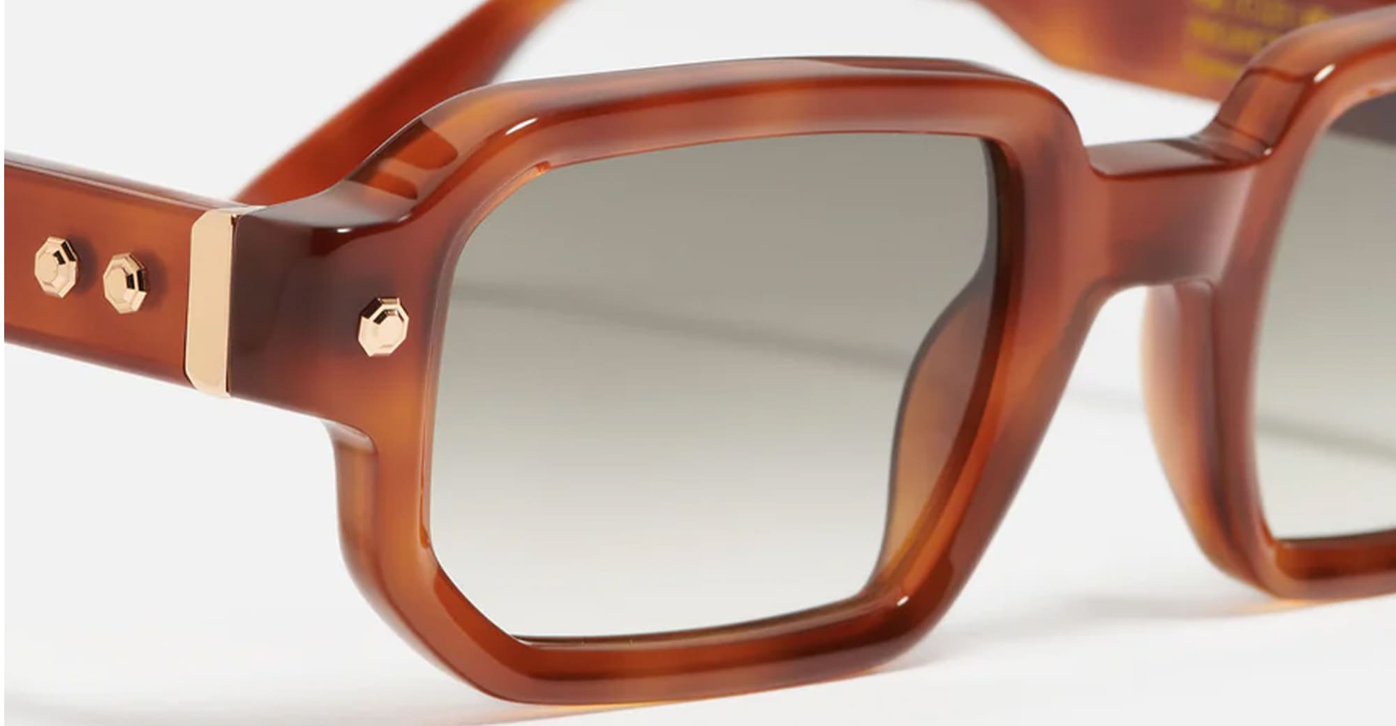 Ottica Mondello Roma - John Dalia - P06-C123 - PROJECT 06 - C123 Cognac / Rose Gold - Acetate - shape Squared - brown - EYEWEAR - SUNGLASSES - Unisex,Uomo,Donna,Women,Men - lens Gradient green - Made In France