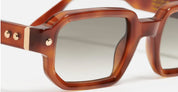 Ottica Mondello Roma - John Dalia - P06-C123 - PROJECT 06 - C123 Cognac / Rose Gold - Acetate - shape Squared - brown - EYEWEAR - SUNGLASSES - Unisex,Uomo,Donna,Women,Men - lens Gradient green - Made In France