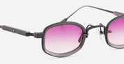 Ottica Mondello Roma - Sato - Aquila-B-GR-1 - AQUILA - MATTE BLACK / GR50 - Acetate, titanium - shape Oval - Black - EYEWEAR - SUNGLASSES - Unisex,Uomo,Donna,Women,Men - lens purple gradient - Made In Japan