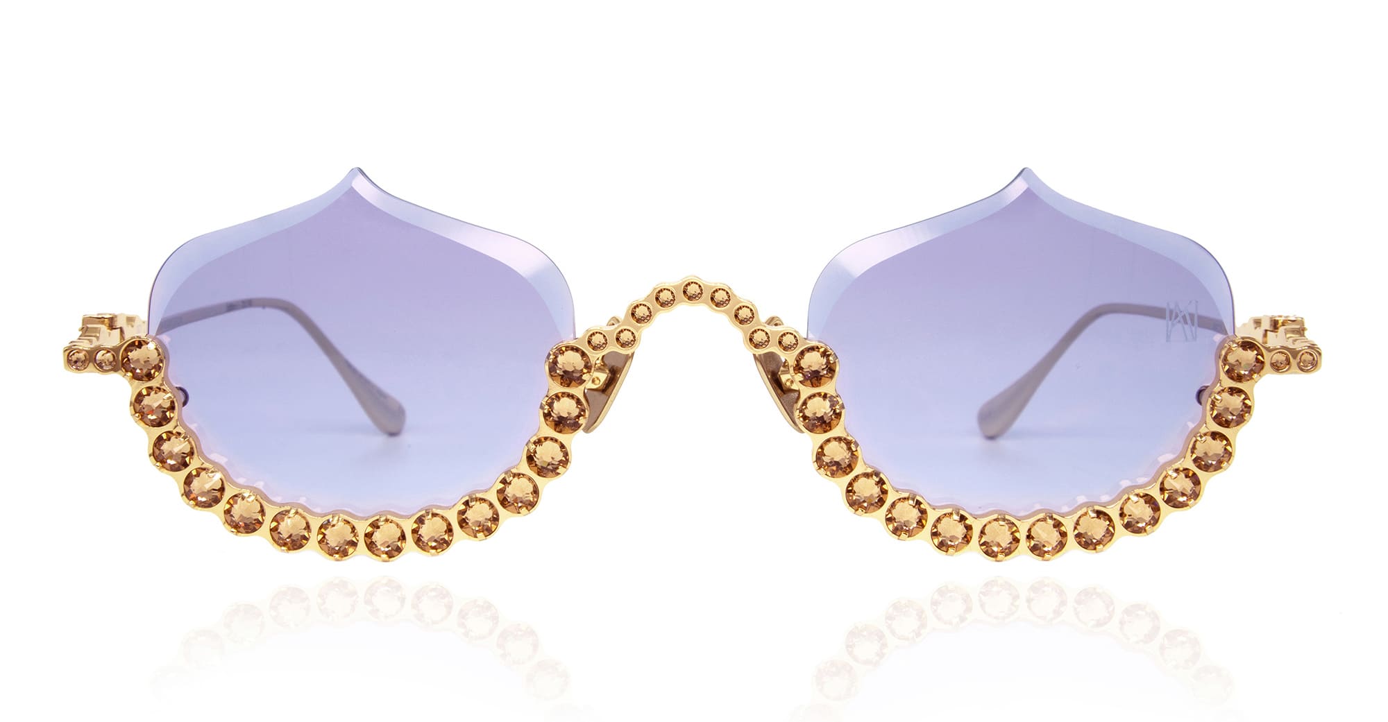 Ottica Mondello Roma - Anna-Karin Karlsson - S232-7701 - CRYSTAL MERINGUE - Gold - Titanium - shape Round - Gold - EYEWEAR - SUNGLASSES - Donna,Women - lens violet - Made In Japan