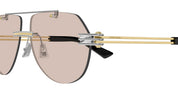 Ottica Mondello Roma - Bottega Veneta - BV1342S-002 - BV1342S-002 - SILVER - Metal - shape Aviator - Black - EYEWEAR - SUNGLASSES - Unisex,Uomo,Donna,Women,Men - lens Brown - Made In Japan