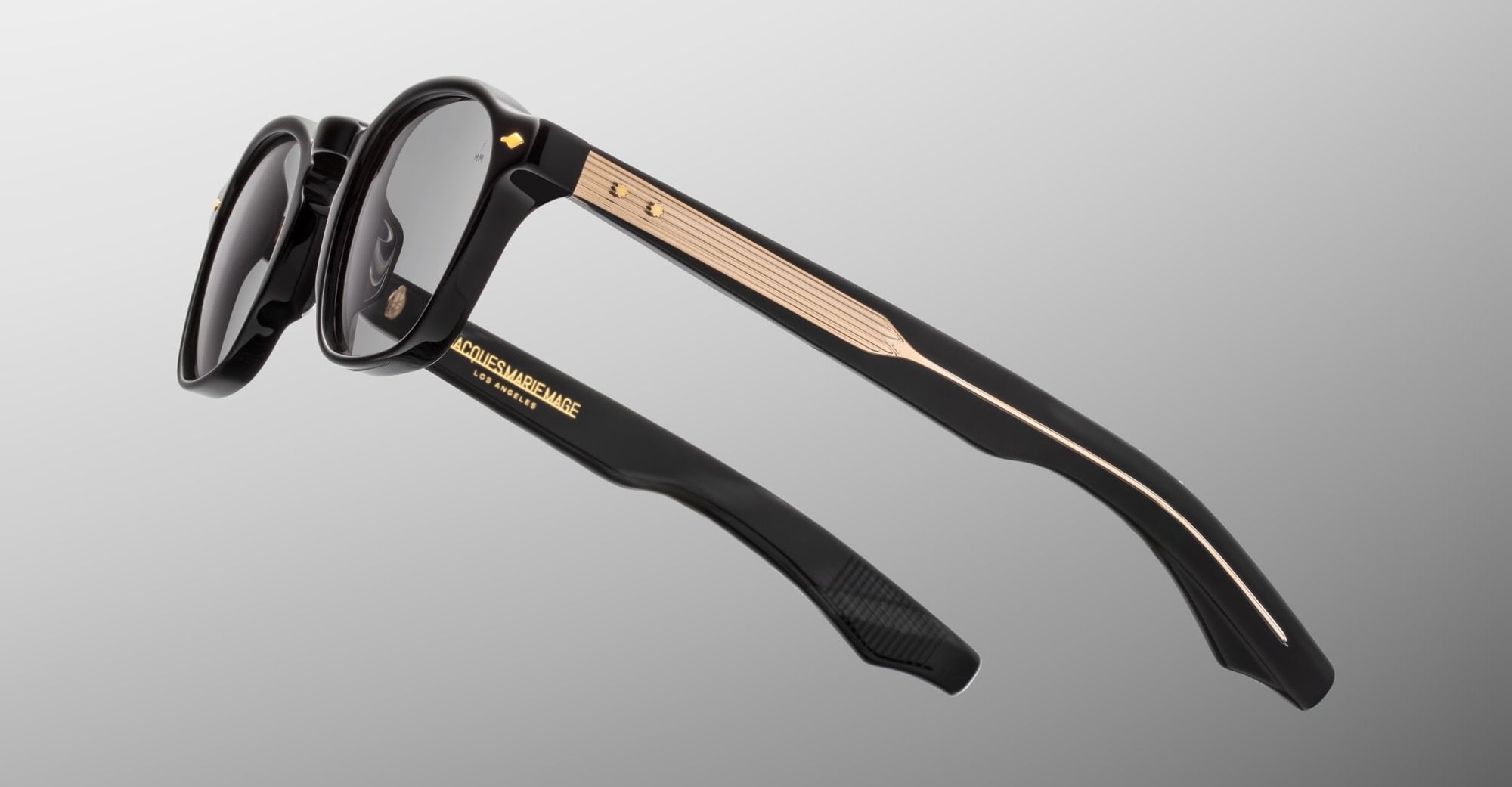 Ottica Mondello Roma - Jacques Marie Mage - JMMZPX-K43 - ZEPHIRIN 47 - GRIFFIN - Acetate - shape Squared - Black - EYEWEAR - SUNGLASSES - Unisex,Uomo,Donna,Women,Men - lens Grey - Made In Japan