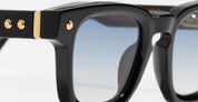 Ottica Mondello Roma - John Dalia - P16-C101-47 - PROJECT 16 (47) -  C101 Shiny Black / Yellow Gold - Acetate - shape Squared - Black, gold - EYEWEAR - SUNGLASSES - Unisex,Uomo,Donna,Women,Men - lens Gradient blue - Made In France