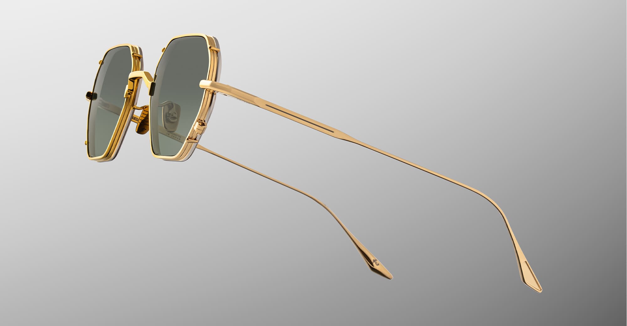 Ottica Mondello Roma - Jacques Marie Mage - JMMRMT-12M - VERLAINE - MUSKET - Titanium - shape Octagonal - Gold - EYEWEAR - SUNGLASSES - Unisex,Uomo,Donna,Women,Men - lens Green - Made In Japan