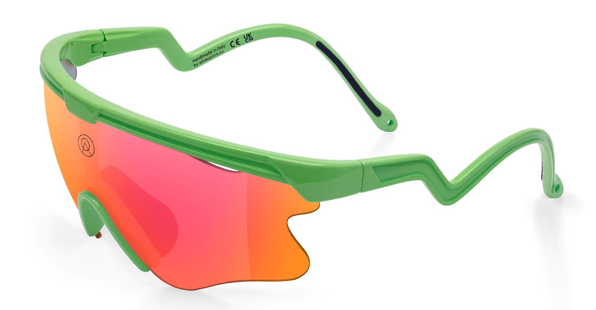 Ottica Mondello Roma - Alba Optics - 8050054518442 - DELTA LEI - PISTACHIO / VZUM F-LENS FIRE - Tr90 - shape Mask - green - EYEWEAR - SUNGLASSES - Unisex,Uomo,Donna,Women,Men - lens red - Made In Italy