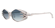 Ottica Mondello Roma - Anna-Karin Karlsson - S252-8802 - CLAW PLUME - White Gold - Titanium - shape Hexagonal - white gold - EYEWEAR - SUNGLASSES - Donna,Women - lens Gradient blue - Made In Japan