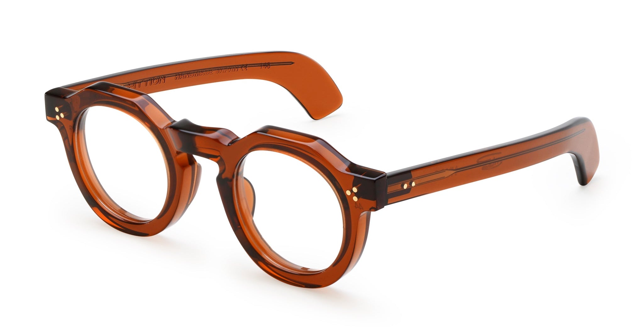 Ottica Mondello Roma - Max Pittion - MXPL-004H - HUGO 44 - FRENCH BEER DARK RX - Acetate - shape Panto - brown - EYEWEAR - EYEGLASSES - Unisex,Uomo,Donna,Women,Men - lens Clear - Made In Japan