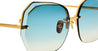 Ottica Mondello Roma - LINDA FARROW - LFL1546C2SUN - LILA - YELLOW GOLD / AQUA - Titanium - shape Butterfly - Gold - EYEWEAR - SUNGLASSES - Donna,Women - lens Gradient blue - Made In Japan