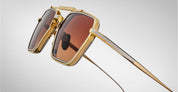 Ottica Mondello Roma - Jacques Marie Mage - JMMCMD-16H - COMMODORE - ROMA - Titanium - shape Squared - Gold - EYEWEAR - SUNGLASSES - Unisex,Uomo,Donna,Women,Men - lens Gradient brown - Made In Japan