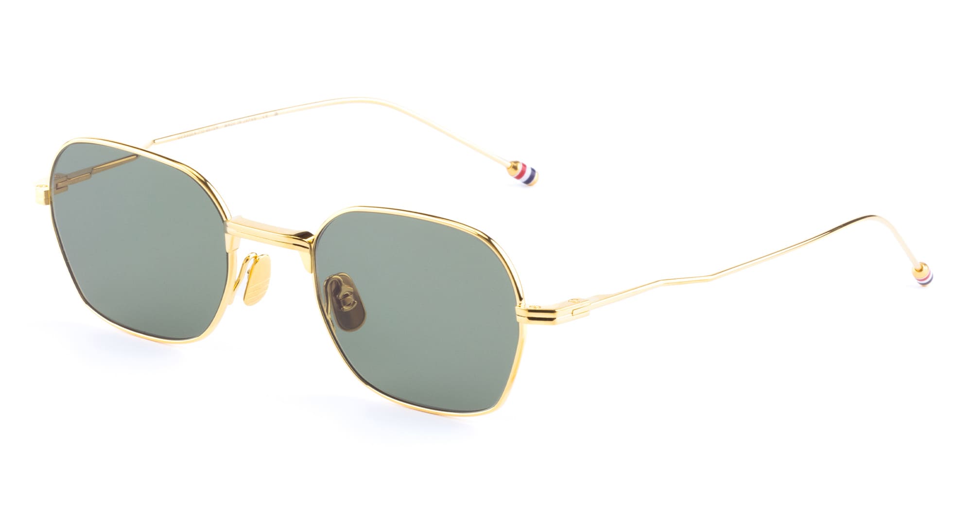 Ottica Mondello Roma - Thom Browne - UES936A-G0001-712-48 - RECTANGULAR - YELLOW GOLD / GREEN LENS - Titanium - shape Rectangular - Gold - EYEWEAR - SUNGLASSES - Unisex,Uomo,Donna,Women,Men - lens Green - Made In Japan