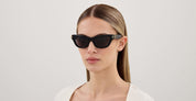 Ottica Mondello Roma - Balenciaga - BB0430S-001 - BB0430S-001 - BLACK - Recycled acetate - shape Cat-eye - Black - EYEWEAR - SUNGLASSES - Donna,Women - lens Grey - Made In Japan