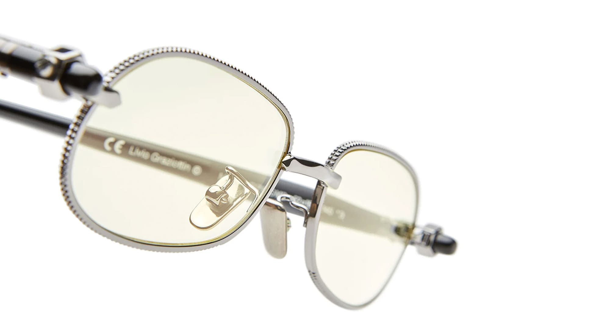 Ottica Mondello Roma - Kuboraum - KRSP78GMB000002O - MASK P78 GMB - GUNMETAL - Metal - shape Oval - grey - EYEWEAR - SUNGLASSES - Unisex,Uomo,Donna,Women,Men - lens yellow - Made In Italy