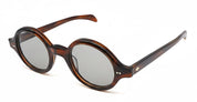 Ottica Mondello Roma - Julius Tart - JTPL-035M-Rivet-2B-GR-56 - ROUND-EYE - DEMI AMBER / LIGHT GREY LENS - Acetate - shape Round - Havana - EYEWEAR - SUNGLASSES - Unisex,Uomo,Donna,Women,Men - lens Grey - Made In Japan
