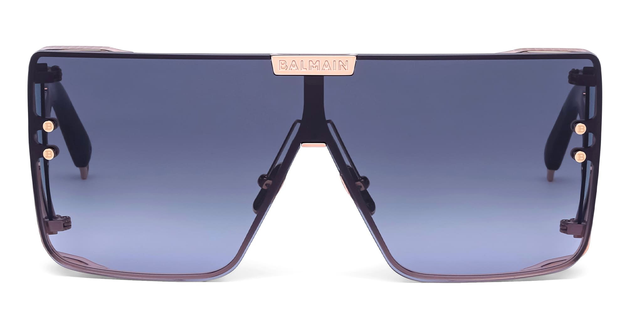 Ottica Mondello Roma - Balmain - BPS-102N-146 - WONDER BOY - ROSE GOLD / BLACK - Titanium - shape Mask - rose gold - EYEWEAR - SUNGLASSES - Unisex,Uomo,Donna,Women,Men - lens Gradient grey - Made In Japan