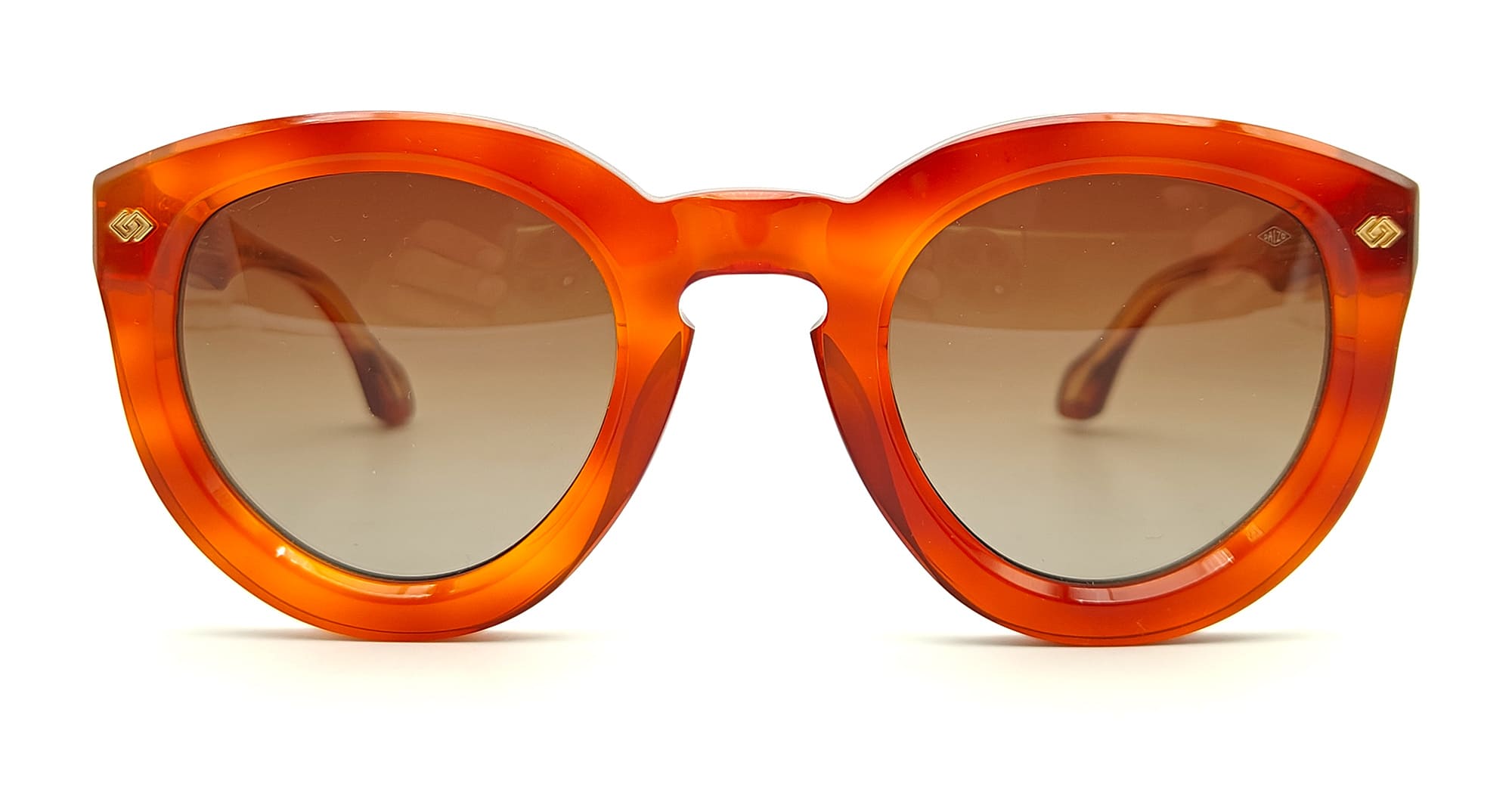 Ottica Mondello Roma - Daizo - A-CR001e-HL1-RG01 - ADI - HAVANA LIGHT / 18k gold plated - Acetate, titanium - shape Panto - Black - EYEWEAR - SUNGLASSES - Unisex,Uomo,Donna,Women,Men - lens Gradient brown - Made In Japan
