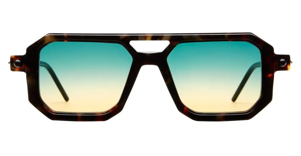 Ottica Mondello Roma - Kuboraum - KRS0P8TAR00000GO - MASK P8 TAR - DARK TORTOISE - Acetate - shape Navigator - Tortoise - EYEWEAR - SUNGLASSES - Unisex,Uomo,Donna,Women,Men - lens Gradient green - Made In Italy