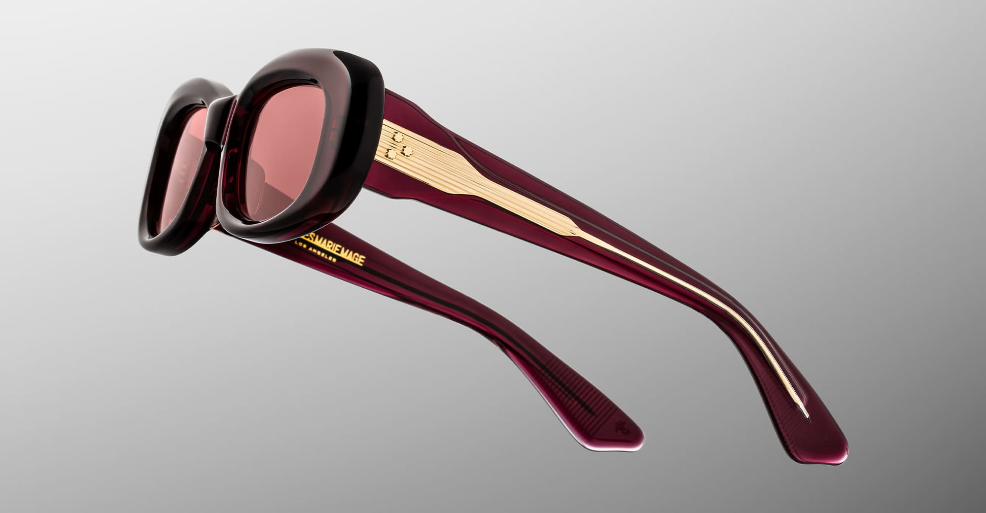 Ottica Mondello Roma - Jacques Marie Mage - JMMKT-18M - ANN - AMARENA - Acetate - shape Oval - red - EYEWEAR - SUNGLASSES - Unisex,Uomo,Donna,Women,Men - lens red - Made In Japan
