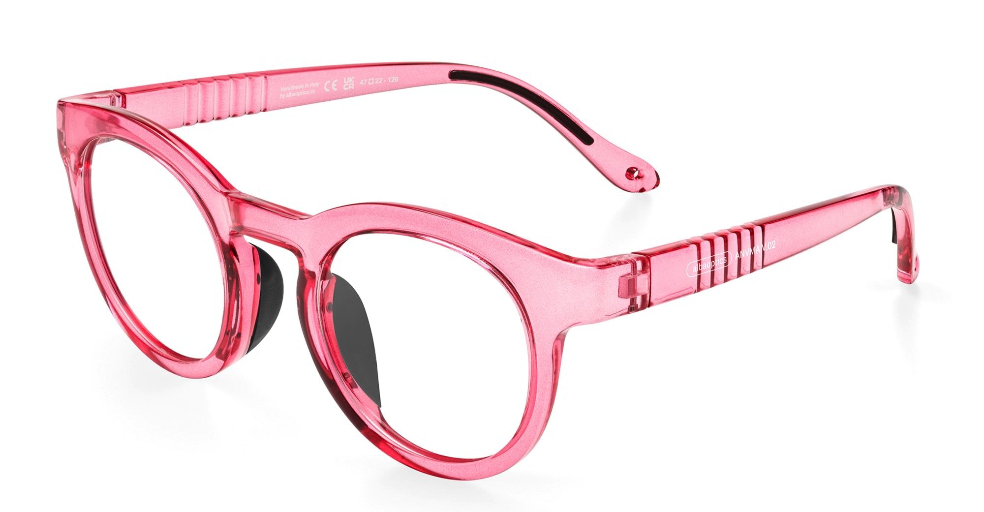 Ottica Mondello Roma - Alba Optics - 8050054517247 - ANVMA V.02 - CHERRY GLOSSY RX - Tr90 - shape Panto - pink - EYEWEAR - EYEGLASSES - Unisex,Uomo,Donna,Women,Men - lens Clear - Made In Italy