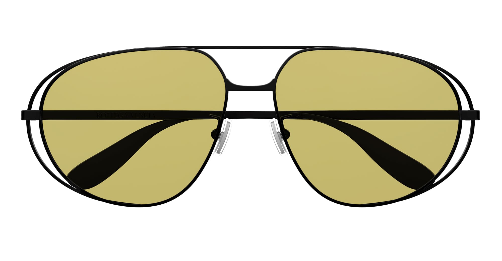 Ottica Mondello Roma - Bottega Veneta - BV1344S-002 - BV1344S-002 - BLACK - Metal - shape Pilot - Black - EYEWEAR - SUNGLASSES - Unisex,Uomo,Donna,Women,Men - lens yellow - Made In Japan