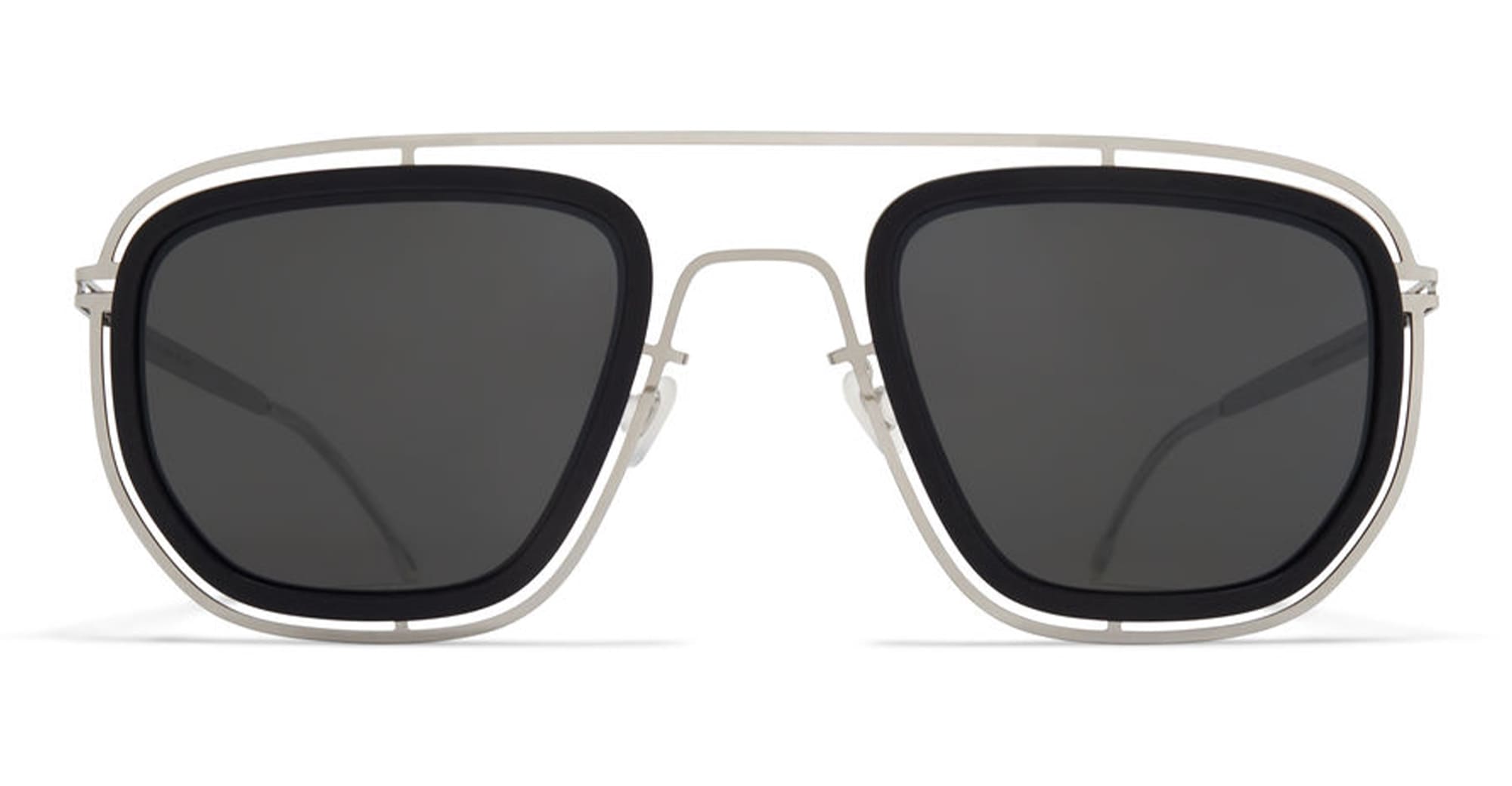 Ottica Mondello Roma - Mykita - 10086151 - FERLO - MH22 PITCH BLACK / SHINY SILVER - stainless steel - shape Squared - Silver - EYEWEAR - SUNGLASSES - Uomo,Men - lens dark grey - Made In Germany