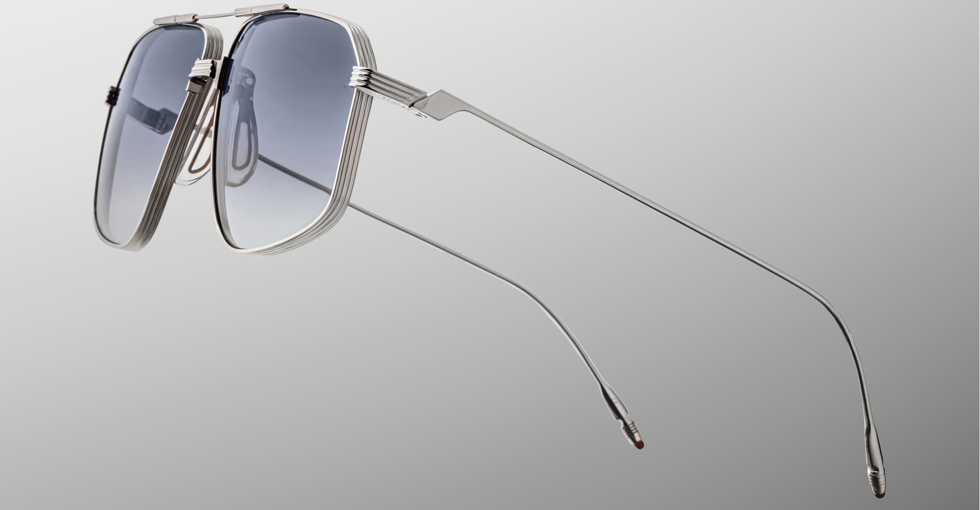 Ottica Mondello Roma - Jacques Marie Mage - JMMJG-15Z - JAGGER - SULFUR - Titanium - shape Aviator - Silver - EYEWEAR - SUNGLASSES - Uomo,Men - lens Grey - Made In Japan