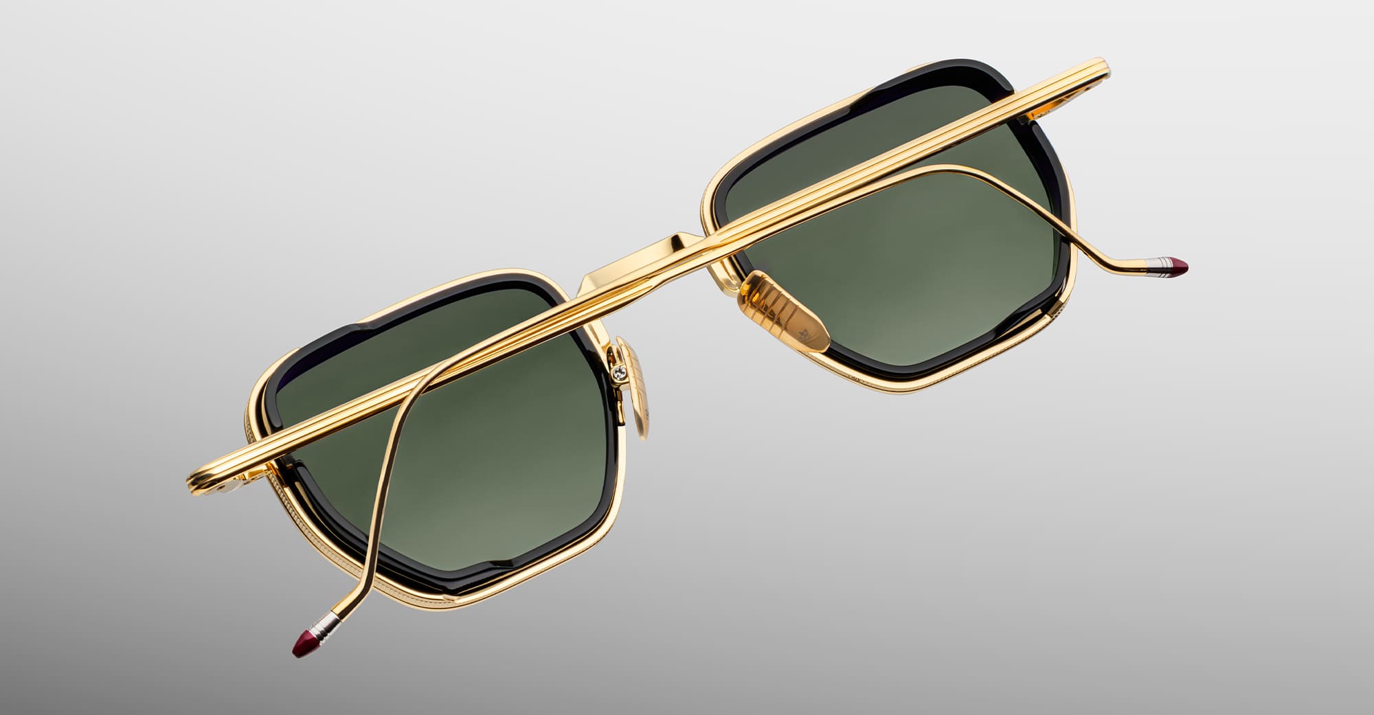 Ottica Mondello Roma - Jacques Marie Mage - JMMTK-12M - ATKINS - MUSKET - Titanium - shape Squared - Gold - EYEWEAR - SUNGLASSES - Unisex,Uomo,Donna,Women,Men - lens Green - Made In Japan