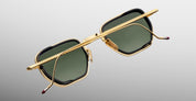 Ottica Mondello Roma - Jacques Marie Mage - JMMTK-12M - ATKINS - MUSKET - Titanium - shape Squared - Gold - EYEWEAR - SUNGLASSES - Unisex,Uomo,Donna,Women,Men - lens Green - Made In Japan