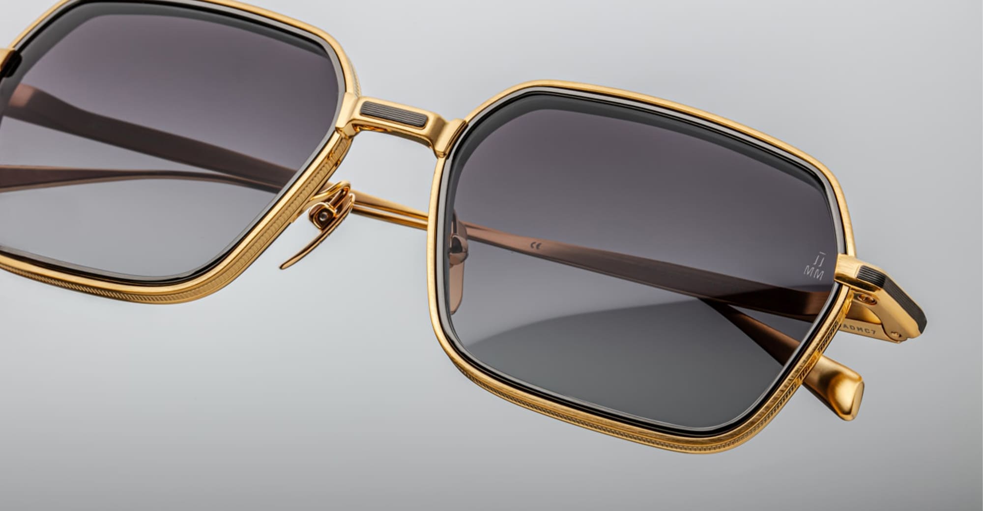 Ottica Mondello Roma - Jacques Marie Mage - JMMADM-C7 - ADMIRAL - CIA - Titanium - shape Rectangular - gold, black - EYEWEAR - SUNGLASSES - Uomo,Men - lens jet black - Made In Japan