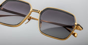 Ottica Mondello Roma - Jacques Marie Mage - JMMADM-C7 - ADMIRAL - CIA - Titanium - shape Rectangular - gold, black - EYEWEAR - SUNGLASSES - Uomo,Men - lens jet black - Made In Japan