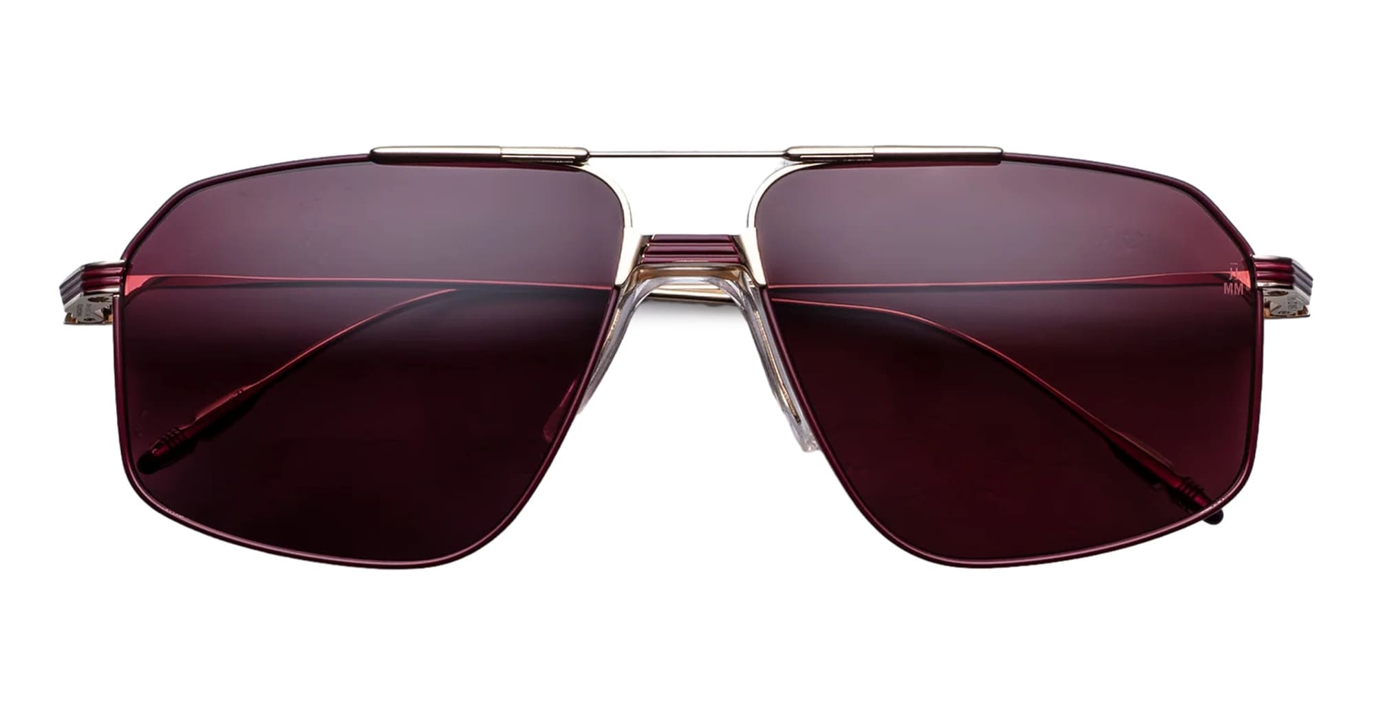 Ottica Mondello Roma - Jacques Marie Mage - JMMJG-22 - JAGGER - CHAMPAGNE - Titanium - shape Aviator - light gold - EYEWEAR - SUNGLASSES - Uomo,Men - lens burgundy - Made In Japan