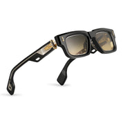 Ottica Mondello Roma - T HENRI - SPCB - SUPERLEGGERA - SHADOWN II - Acetate, titanium - shape Rectangular - Black - EYEWEAR - SUNGLASSES - Unisex,Uomo,Donna,Women,Men - lens Gradient brown - Made In Japan