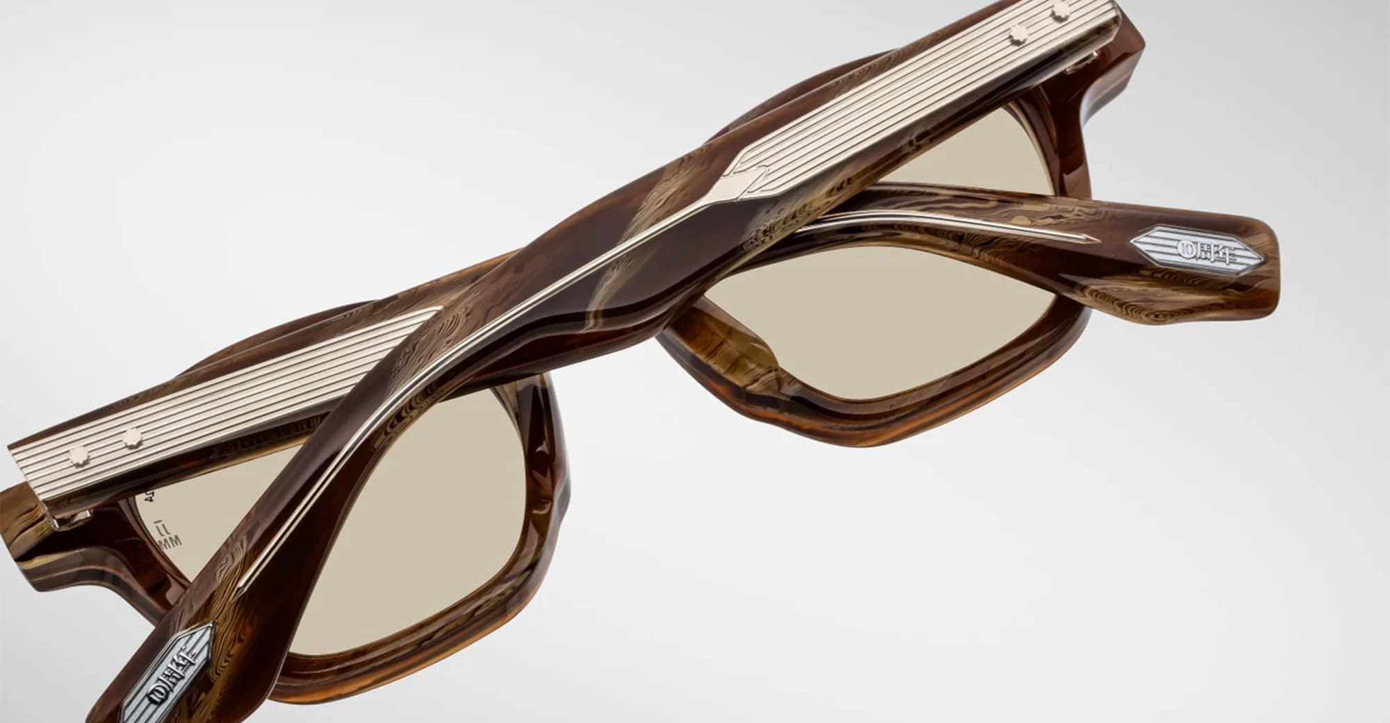 Ottica Mondello Roma - Jacques Marie Mage - JMMZP-10Y6 - DECADE COLLECTION: ZEPHIRIN - BARK HORN - Acetate - shape Squared - brown - EYEWEAR - SUNGLASSES - Uomo,Men - lens Brown - Made In Japan