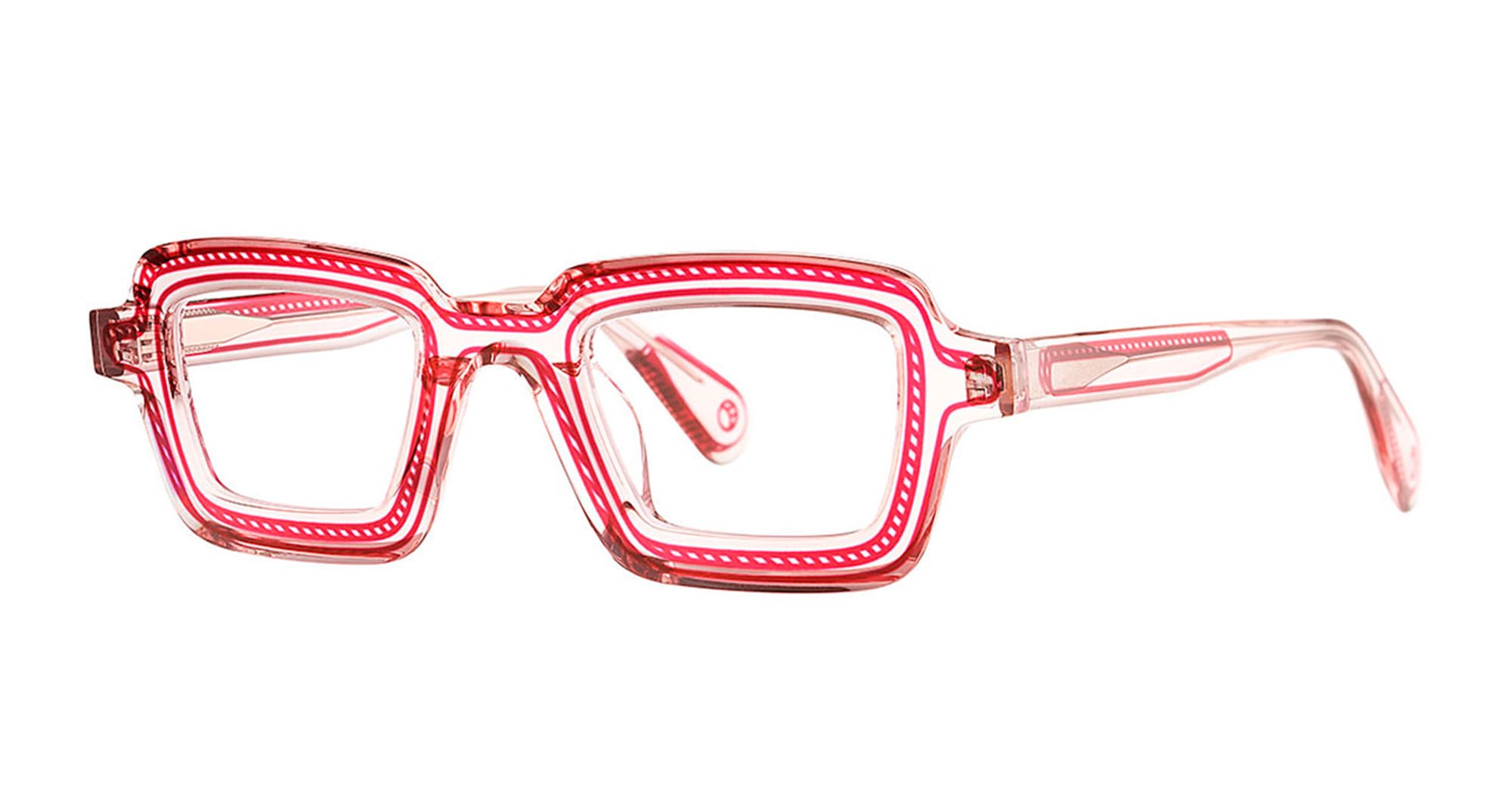 Ottica Mondello Roma - Theo eyewear - YK-11 - YK - 011 TRANSPARENT PINK  RX - Acetate, metal - shape  - pink - EYEWEAR - EYEGLASSES - Donna,Women - lens  - Made In Belgium