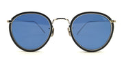 Ottica Mondello Roma - Eyevan - 717-E-46-112800-BLU - 717 - 112800 BLACK / SILVER / BLUE LENS - titanium, acetate - shape Round - black, silver - EYEWEAR - SUNGLASSES - Unisex,Uomo,Donna,Women,Men - lens Blue - Made In Japan