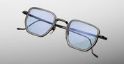 Ottica Mondello Roma - Jacques Marie Mage - JMMTK-2H - ATKINS - ANTIQUE SILVER - Titanium - shape Squared - Silver - EYEWEAR - SUNGLASSES - Unisex,Uomo,Donna,Women,Men - lens Blue - Made In Japan