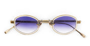 Ottica Mondello Roma - Sato - Mirac-AG-HC-1 - MIRAC - Antique Gold / Honey Crystal - Acetate, titanium - shape Oval - Gold - EYEWEAR - SUNGLASSES - Unisex,Uomo,Donna,Women,Men - lens Gradient blue - Made In Japan
