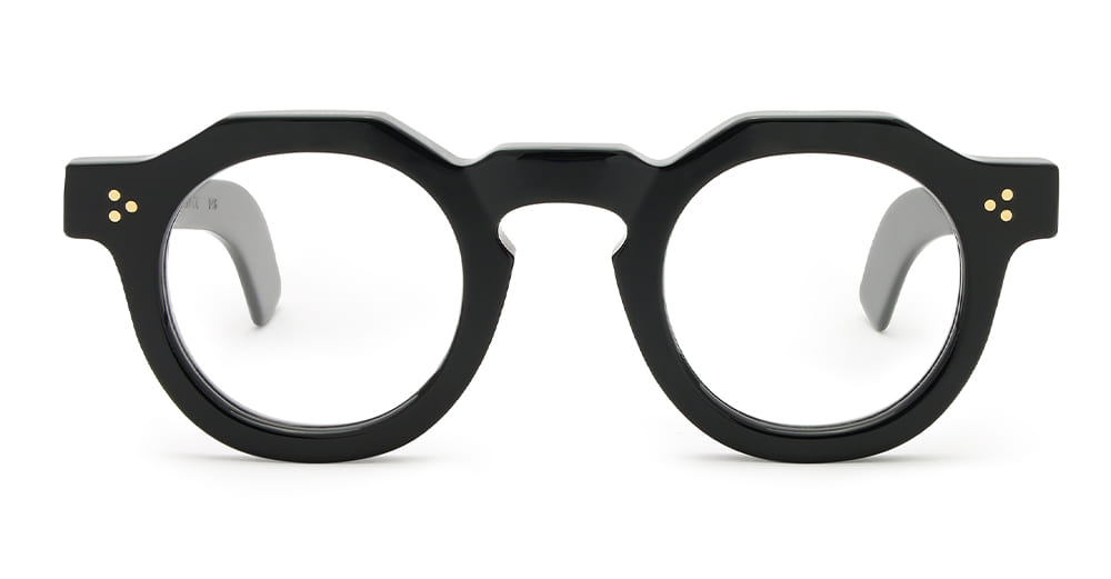 Ottica Mondello Roma - Max Pittion - MXPL-010A - HUGO 42 - PIANO BLACK RX - Acetate - shape Panto - Black - EYEWEAR - EYEGLASSES - Unisex,Uomo,Donna,Women,Men - lens Clear - Made In Japan