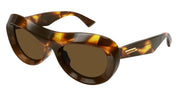 Ottica Mondello Roma - Bottega Veneta - BV1284S-002 - BV1284S-002 - HAVANA - Acetate - shape Oval - Havana - EYEWEAR - SUNGLASSES - Donna,Women - lens Brown - Made In Japan