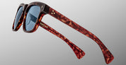 Ottica Mondello Roma - Jacques Marie Mage - JMMLS-7U - LANKASTER - BRECCIA - Acetate - shape Squared - Havana - EYEWEAR - SUNGLASSES - Unisex,Uomo,Donna,Women,Men - lens Gradient blue - Made In Japan